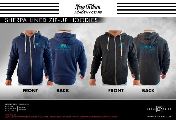 Mammoth Lakes Jiu Jitsu Academy Sherpa Lined Zip-Up Hoodie #447 A Online Hot Sale