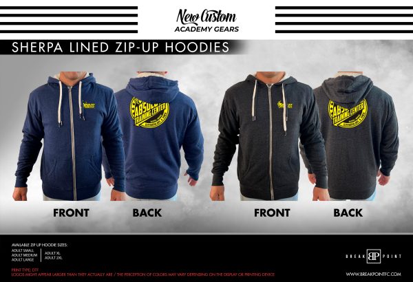 Absolute Training Centre Academy Sherpa Lined Zip-Up Hoodie #726 E Online Sale
