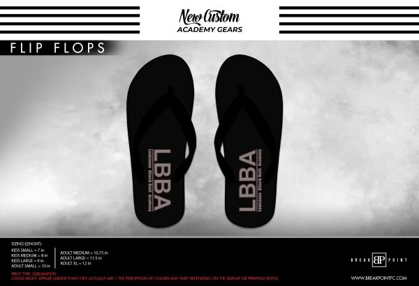 Bossier Jiu Jitsu Custom Flip Flops #203 E (LBBA) For Sale