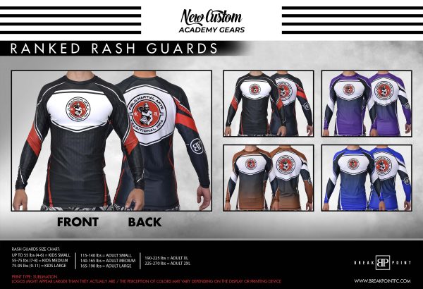 Yodo Academy Ranked Long Sleeve Rash Guards #971 A For Cheap