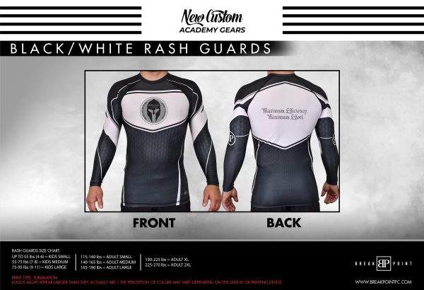 We The People Academy Rash Guards Black White #725 For Sale