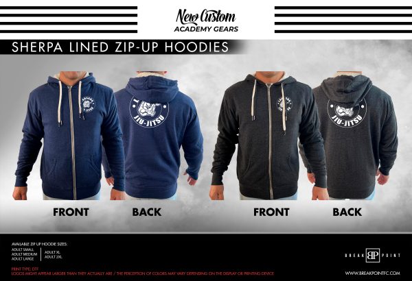 Mike Lansang BJJ Academy Sherpa Lined Zip-Up Hoodie #080 B Sale
