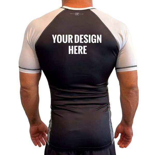 Council Bluffs Brazilian Jiu-Jitsu All Black Ranked Short Sleeve Rash Guards #1260 D Hot on Sale - Image 3