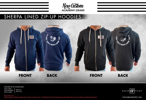 PSF Wrestling Academy Sherpa Lined Zip-Up Hoodie #1375 A Discount