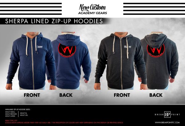 Raw Athletics Academy Sherpa Lined Zip-Up Hoodie #018 D Fashion