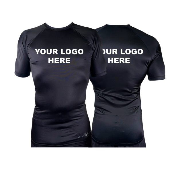 JSK Riverside All Black Custom Rash Guards Short Sleeves #1309 Fashion - Image 2