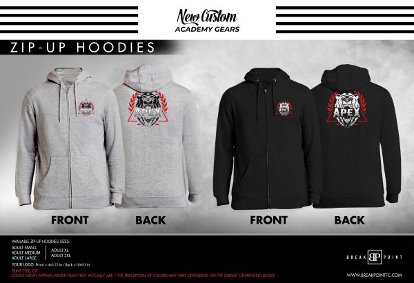 5.0 Evolved Martial Arts Academy Zip-Up Hoodie #1338 A (APEX) Online now