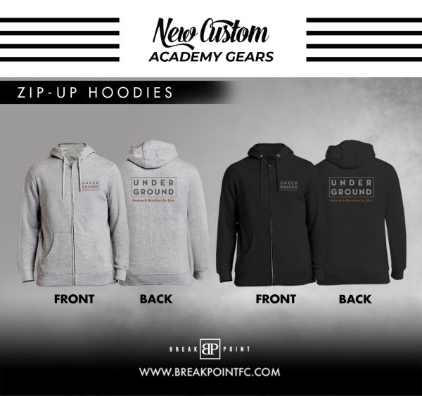 UnderGround Boxing and Brazilian Jiu Jitsu Academy Zip Up Hoodies #1238 D Discount