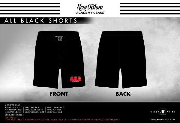 AKA Monterey Bay All Black Custom Shorts #970 A on Sale
