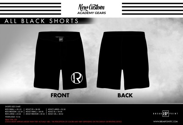 Regiment Training Center Academy All Black Custom Shorts #378 For Cheap