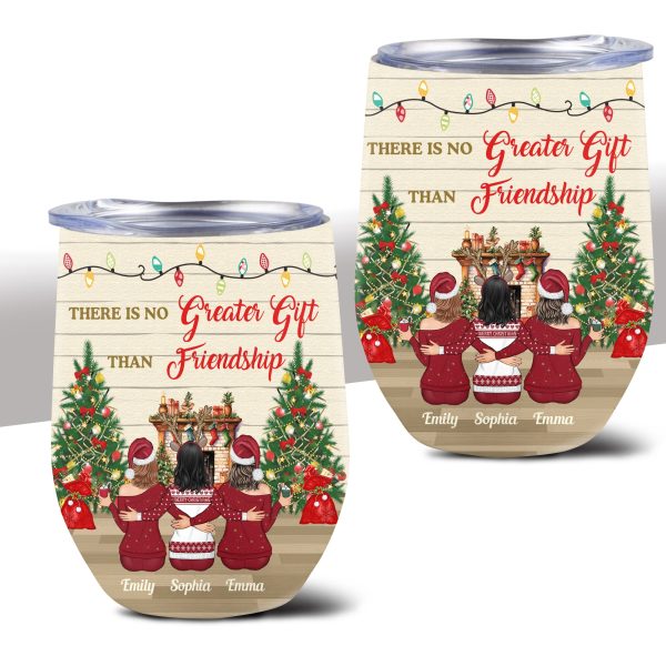 Friendship Is The Greatest Gift Bestie Personalized Wine Tumbler, Personalized Gift for Besties, Sisters, Best Friends, Siblings - WT009PS02 Discount